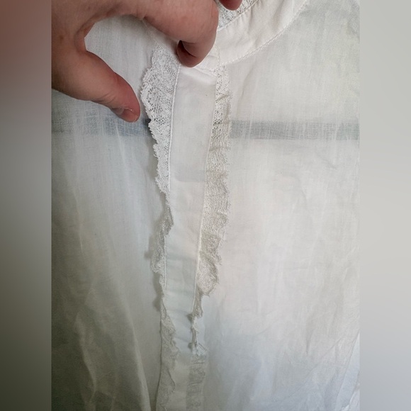 J.Crew Lace-Trim Cinched-Waist Cotton Voile Top – White – Size XS | Romantic - Picture 8 of 14